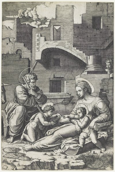 Vergine con la coscia lunga, c. 1520-1525 da Marcantonio Raimondi